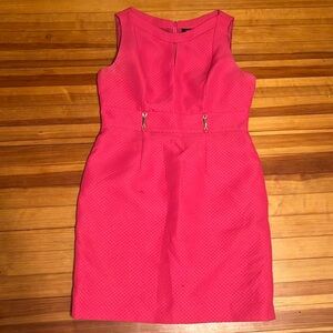 Tahari pink dress with gold accent